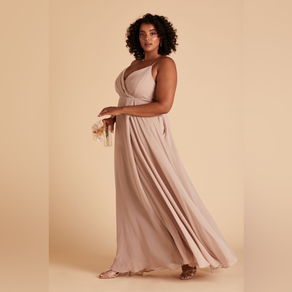 Birdy Grey Kaia Chiffon Taupe Dress